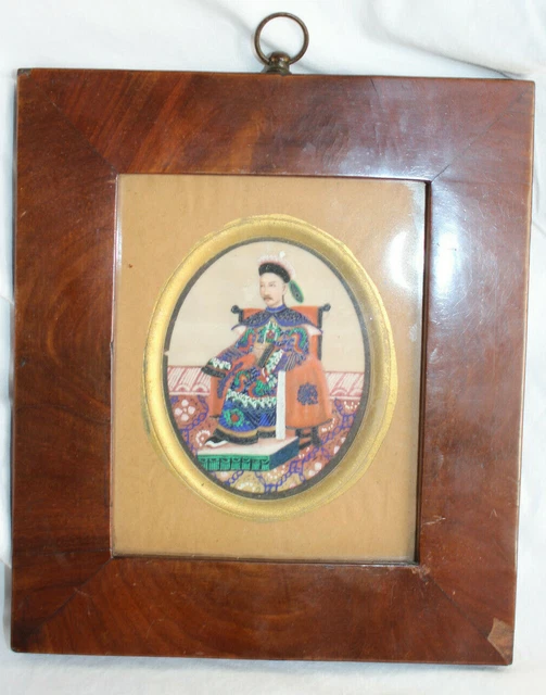 Antique Portrait of an Emperor, Gouache on Silk, East Asia, 19. century