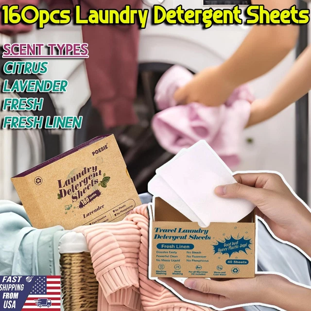 160 LOADS LAUNDRY Detergent Sheets EcoFriendly Washing Detergent