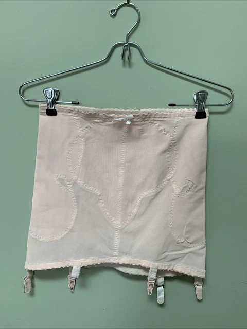 Vintage Aromi Pale PINK Open Bottom GIRDLE 6 Garters Size XL /X- Large