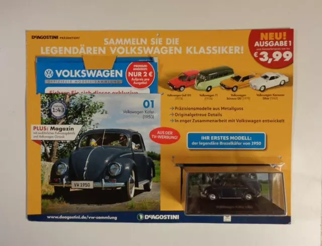 Volkswagen Modell-Sammlung 1:43 neu mit Zeitung Ausgabe Nr.1  DeAgostini