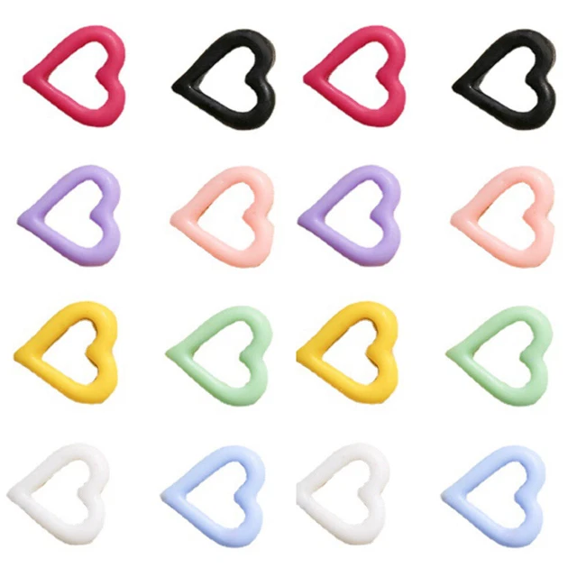 100 un. dijes de uñas espalda plana 3D dijes de uñas corazón coloridos accesorios hágalo usted mismo