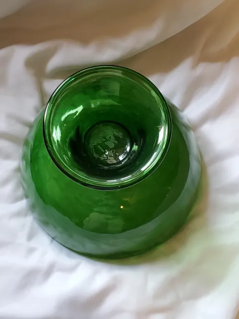 Empoli Italian Art Glass Verde Green Cased Spatter Mid Century Modern Ftd Bowl 3