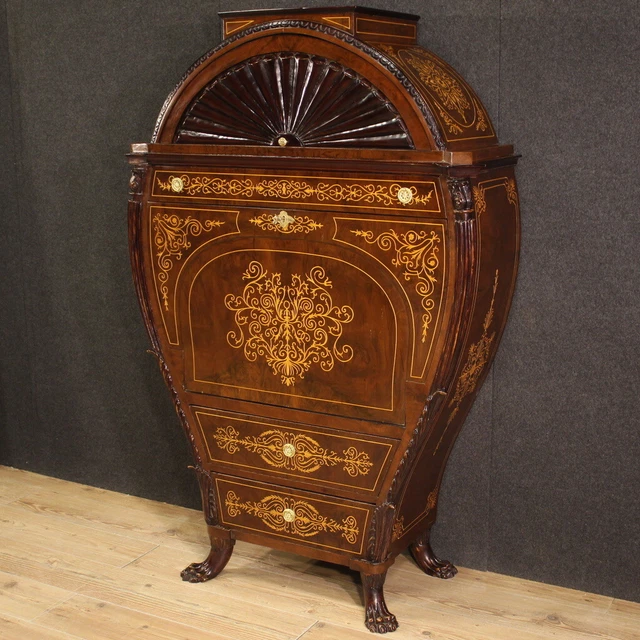 Secrétaire A Barrel Style Antique Biedermeier Mobile Inlaid Secretary Desk 900