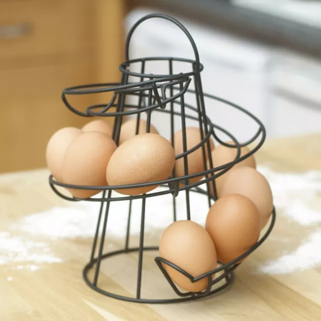 KITCHEN STORAGE SPIRAL HELTER SKELTER EGG HOLDER STAND RACK HOLDS 18 EGGS New