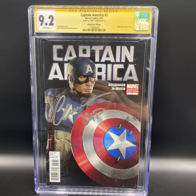 CAPTAIN AMERICA 1 CGC 9.2 SS Signed CHRIS EVANS (CAP)  Beautiful Signature!