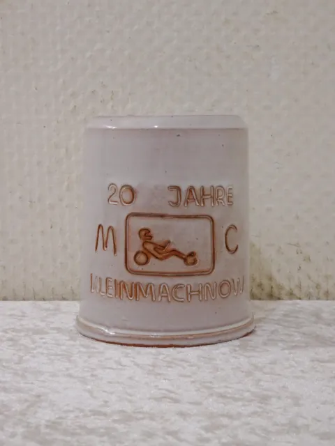 DDR Keramik Bierkrug 20 Jahre MC Kleinmachmow - Vintage - Souvenir Reklame