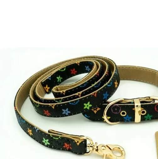 Multi Dog Leash & Collar set, Designer Fashion Luxury Collar PU Leather Monogram