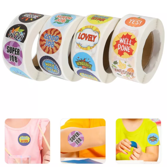 4 Rolls Encourage Decals School Reward Stickers Kids Gift Award Sticker Decal