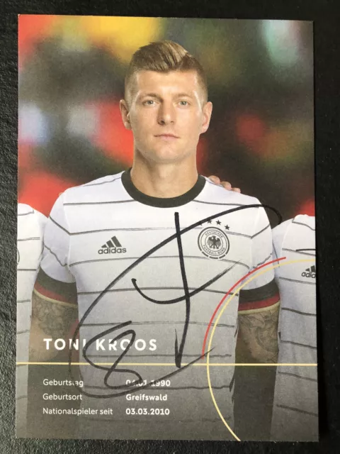 Handsignierte AK Autogrammkarte *TONI KROOS* Deutschland DFB EM 2021 SEHR RAR!