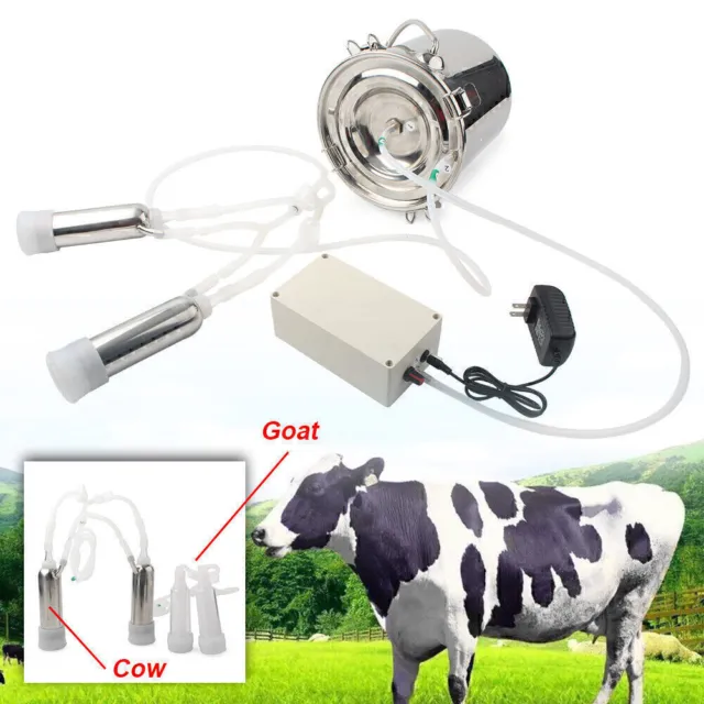 5L Electric Milking Machine Vacuum Impulse Pump Goat Milker Stainless Steel
