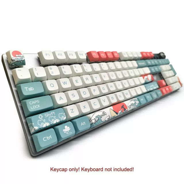 AU 108 Coral Sea Keycaps OEM PBT Dye Sub Full Set For Cherry MX Keyboards HOT 2