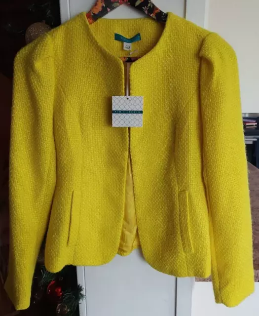 NWT Pim + Larkin Anthropologie Women's Extra Small Classic Fit Blazer Yellow