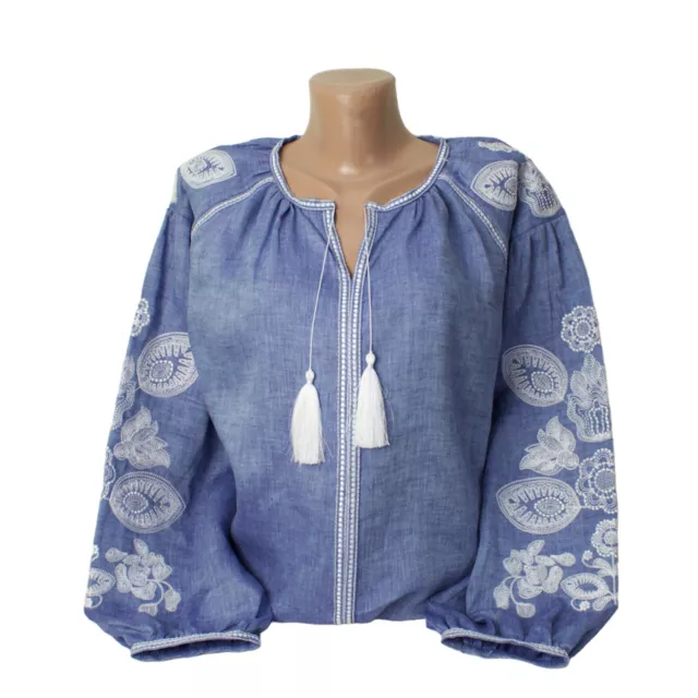 Women's Linen blouse Individual Tailoring Shirt Vyshyvanka Embroidery Traditiona