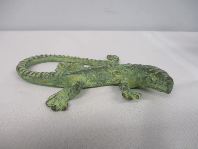 Vintage Heavy Metal Lizard Figure Paperweight ~ 5 3/4"