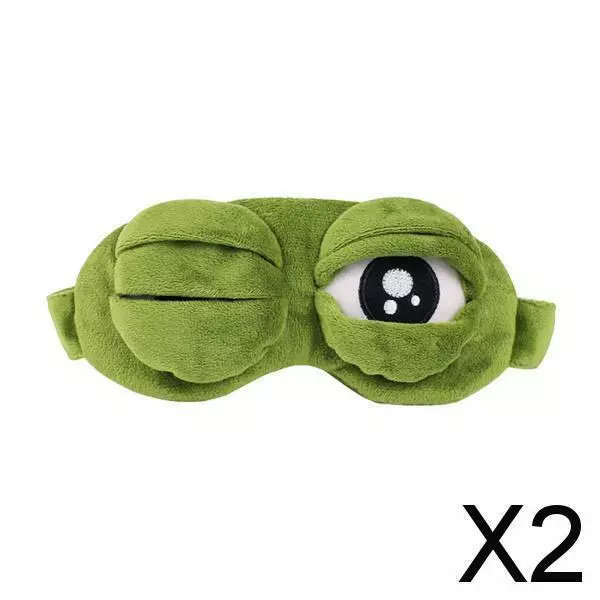2X Frosch Augenbinde Blackout Schlaf Maske Augen Abdeckung 3D Auge Masken Reise