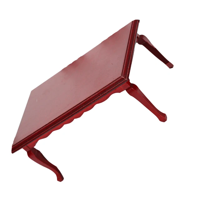Mini Retro Dining Table Miniature Coffee Wooden Furniture Supplies
