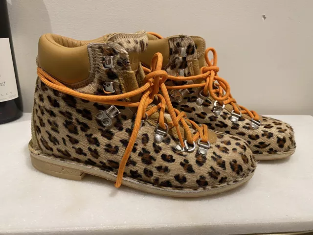 Diemme Roccia Vet Monfumo Hiking Boots Leopard Hair Calf Orange Shoes Sz 36 / 6