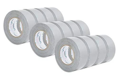 12 Pack Duct Tape Tear by Hand Design Silver Strong 7.3mil Thickness Designed...