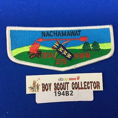 Boy Scout OA Nachamawat Lodge 275 S12 Order Of The Arrow Flap Patch White Br.