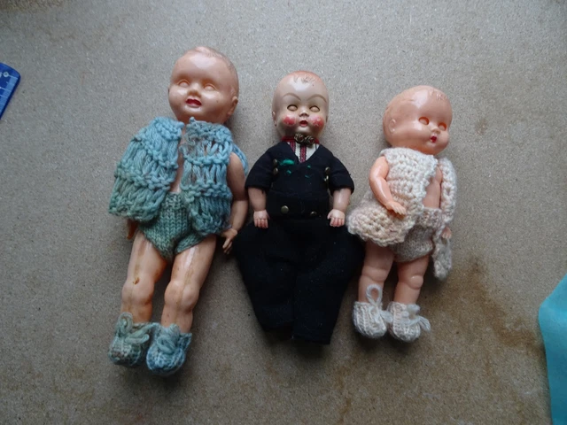 Lot De 7 Jouets Anciens Celluloid SNF France - Miniatures Pêche à La Ligne - Vintage