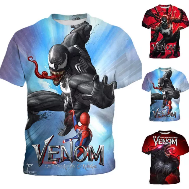 Child Kids Boys Venom Print T-Shirt Short Sleeve Tee T Shirts Blouse Tops Summer