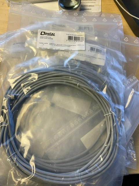 Lot de 13 x pc OPSIAL CORDON M8 FEMELLE COUDE 4P PUR 5M OPSIAL M8FC4PVC5M