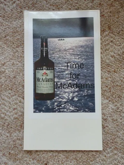 Time For McAdams Canadian Whiskey Marketing Ad Laminated Label Poster 11"x 17"