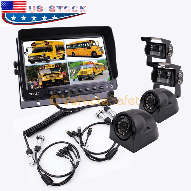 9& QUAD MONITOR Backup Camera System For the 5th Wheel Travel Trailer