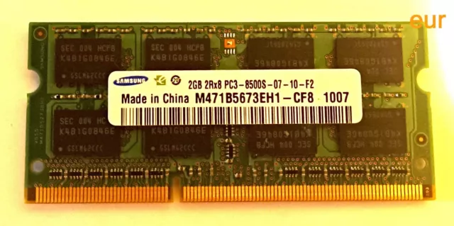 Genuine Samsung 2GB DDR3 RAM PC3-8500S 1066MHz non-ECC Memory M471B5673EH1-CF8