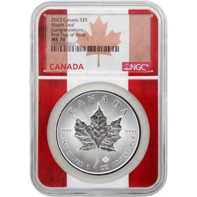 2023 RCM Treasured Maple Leaf: Congrats Set 1oz Silver Coin MS70 FDI NGC