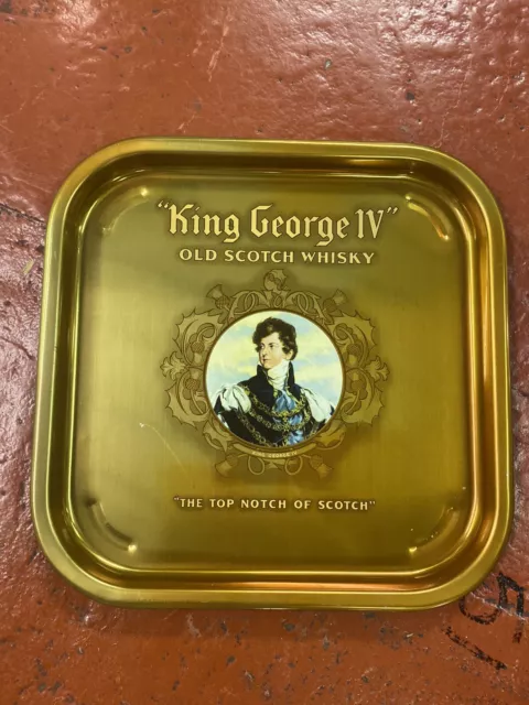 Vintage King George IV Old Scotch Whisky 35 cm x 35 cm Tray by Reginald Corfield