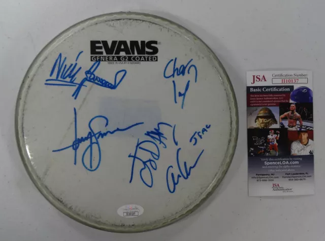 Signed Job For A Cowboy Autographed Concert Used Drumhead Certified Jsa Ii10137