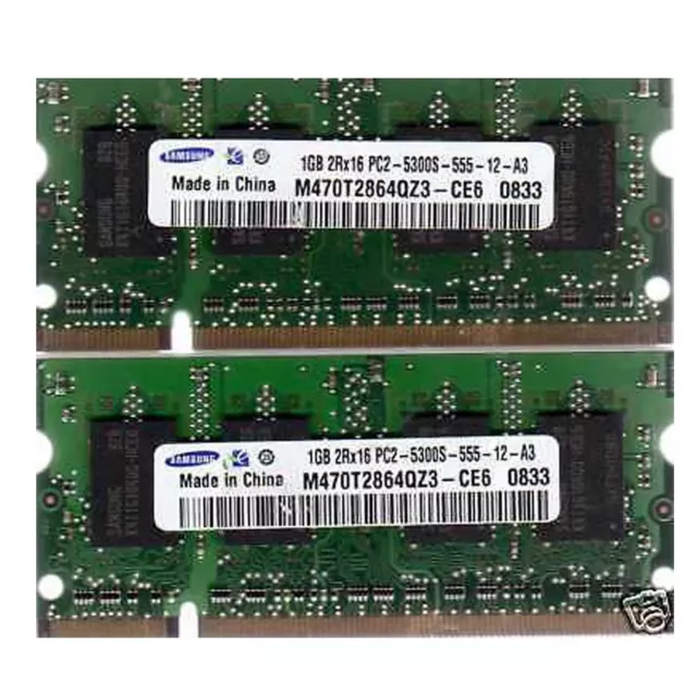 2Go Kit 2x 1Go Apple MacBook 2.0GHz 13" A1181 DDR2 Laptop RAM Notebook Memory FR