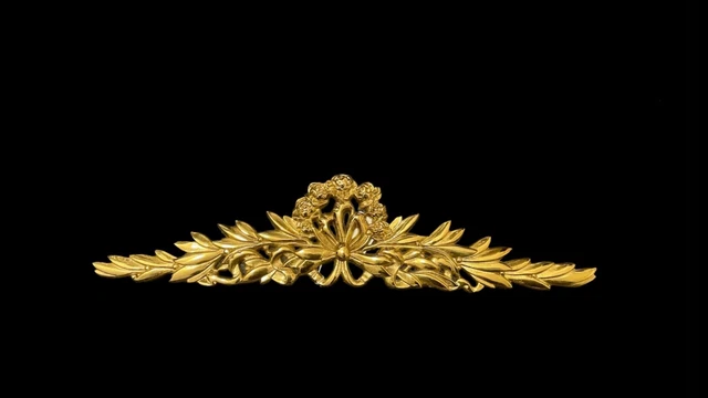 Elegant VIntage Solid Brass Ornate Floral Wall Decor Door / Picture Art Topper
