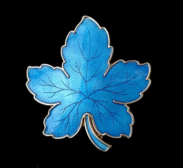 Ouvre-lettre Ancien ELA Danemark Argent 925 - Émail Bleu - Vintage 1935-1950