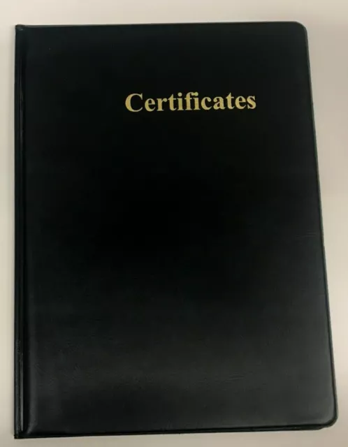 A5 Certificate Pvc Folder In Green Leather Look Pvc With Gold Blocked