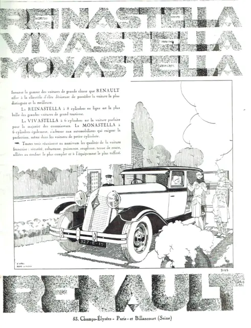 advertising AD 0223 1928 Renault Monastella Vivastella Reinastella