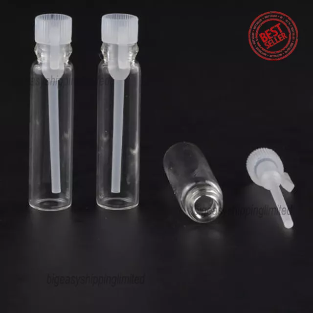 EMPTY SMALL GLASS PERFUME SAMPLE VIAL BOTTLE 500 CT. NEW 1ml Vials Tubes Bottles