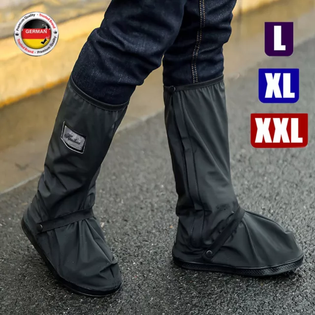 Wasserdicht Regenschutz Schuh Überzieher Überschuhe Schuhe Fahrrad Rutschfest XL