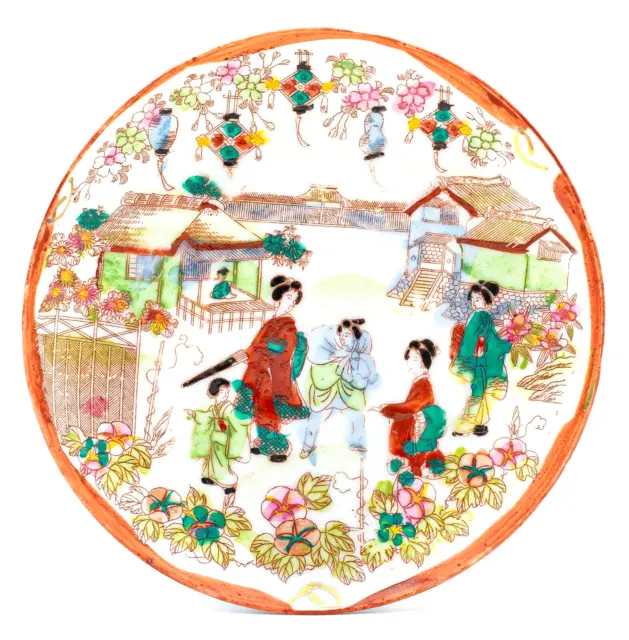 Japanese Porcelain Saucer Kutani Imari Arita Nippon Seto Meiji (1868-1913) #8