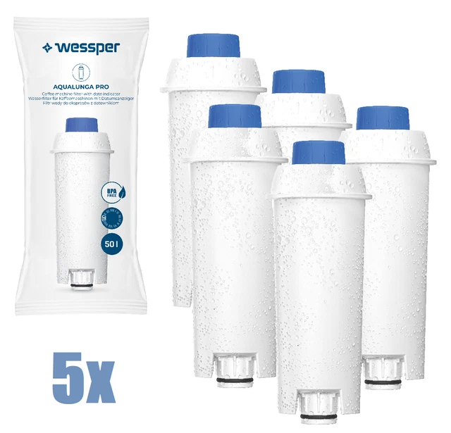 5x Wasserfilter PRO kompatibel mit DeLonghi ECAM Series Baugleich zu DLSC002