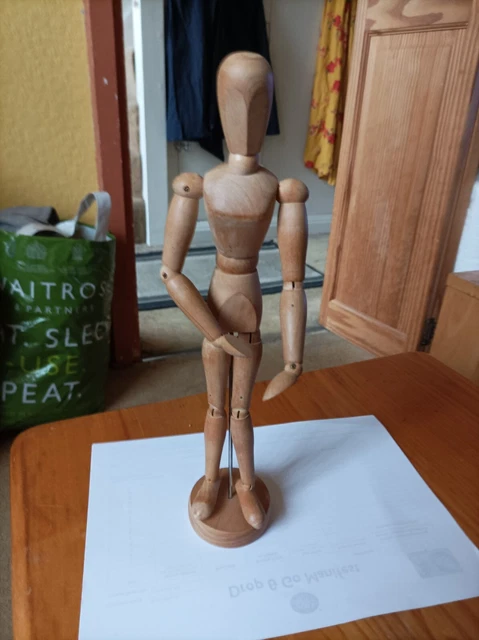 13" Wooden Artist Articulated Mannequin Model Figure Excellent Condition