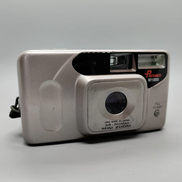 PREMIER M1000 MINI Zoom 35mm Film Point and Shoot Camera Silver Tested