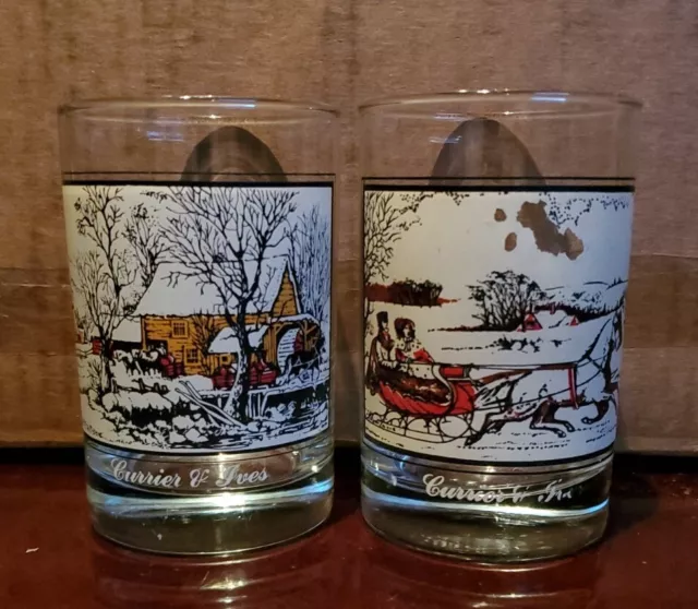 Arby's Collector's Series 1978 Currier & Ives Christmas Glasses *SEE DESCRIPTION