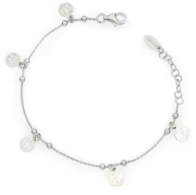 AMEN BRACCIALE IN PELLE AMEN BP005 CON PIASTRA IN ARGENTO 925 E PREGHIERA PADRE NOSTR 