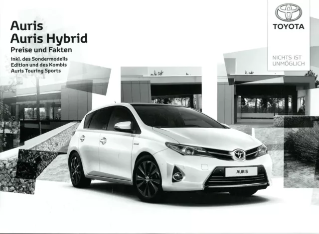 2014 Toyota Auris + Hybrid Price List 2.6.14 D Price List prijslijst Prislist