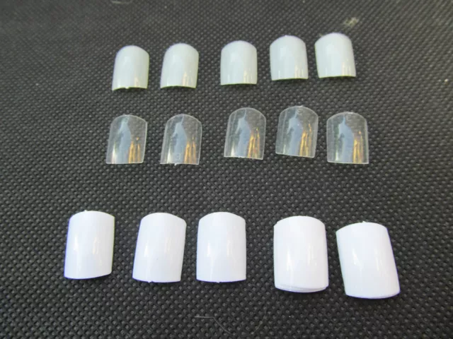 500 x FALSE TOE NAILS FULL COVERAGE 10 SIZES: CLEAR, WHITE or NATURAL UK SELLER