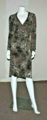 CABI Womens Brown Rayon Wrap Dress Size M