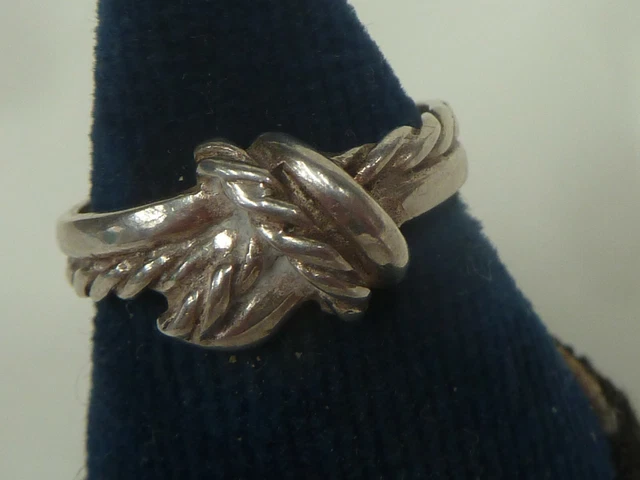 BAGUE EN ARGENT MASSIF " CORDES " t:54 - BIJOUX ANCIENS - n275