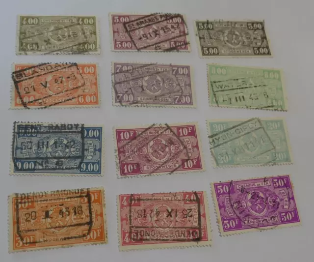 Belgium 1941 Railway Parcels set (24 stamps) used